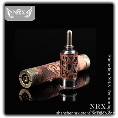 Newest Wood Variable Voltage Spinner X Fire Wooden X-Gun Battery with Mech Mod Vaporizer